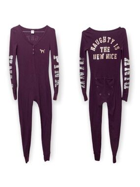 PINK Victoria’s Secret Christmas Naughty Is The New Nice Gold Sequin Pajama M